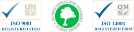 Accreditation logos - ISO 9001, ISO 14001